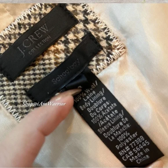 J.Crew Collection houndstooth plaid wool schoolboy blazer *shop@iamwarrior - Picture 12 of 13